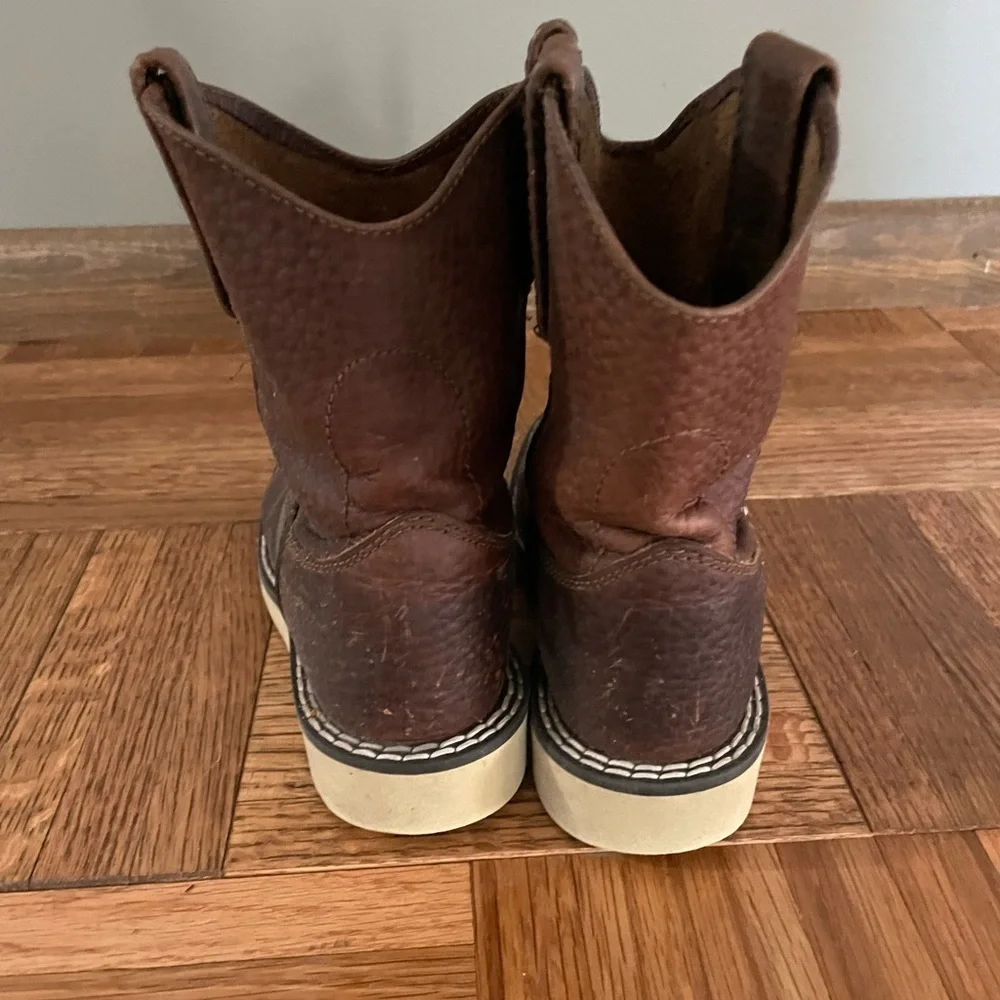 GUC Smoky Brown Leather toddler Boots with Cream Soles